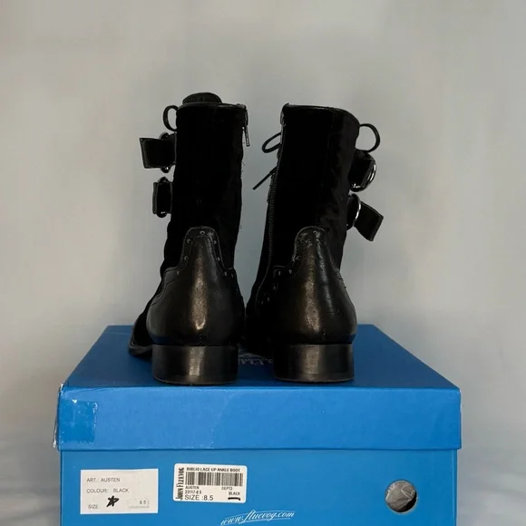 John Fluevog Black Women's Lace-Up Boots - Picture 15 of 16